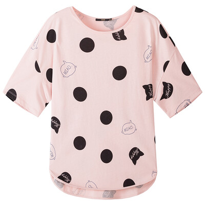 

Semir Lady Cute Paddle Round Collar T-Shirt Top Shirt Korean version 19017010204 White Black T