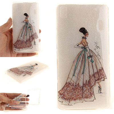 

Hand-painted dress Pattern Soft Thin TPU Rubber Silicone Gel Case Cover for Lenovo K3 Note/A7000