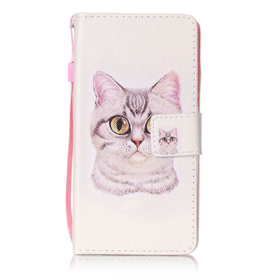 

Short Hair Cat Design PU Leather Flip Cover Wallet Card Holder Case for Huawei Honor 5C
