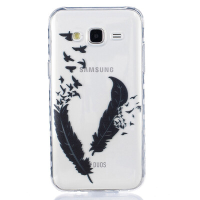 

Two feathers Pattern Soft Thin TPU Rubber Silicone Gel Case Cover for SAMSUNG GALAXY J5