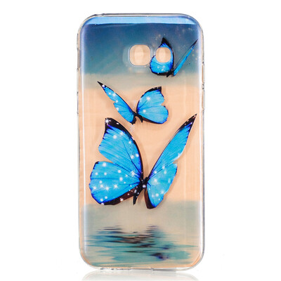 

Blue butterfly Dress girl Pattern Soft Thin TPU Rubber Silicone Gel Case Cover for SAMSUNG Galaxy A5 2017/A520