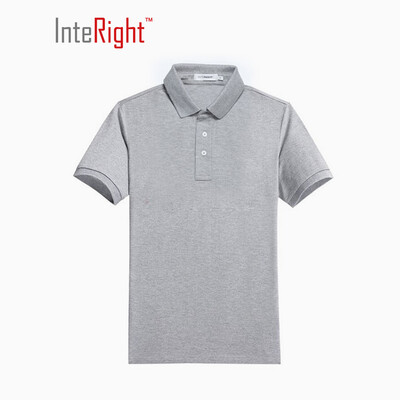 

INTERIGHT Jingdong quality manufacturing 50S cotton double beads to free hot men business casual POLO shirt flowers gray M code
