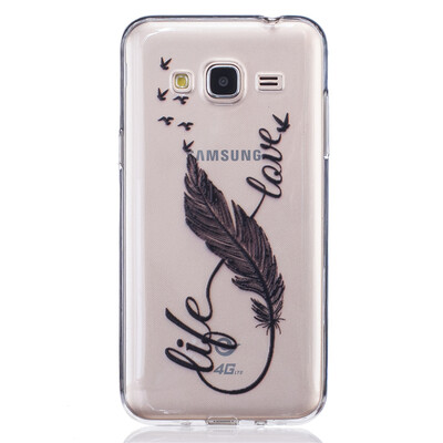 

8 Words feathers Dress girl Pattern Soft Thin TPU Rubber Silicone Gel Case Cover for SAMSUNG Galaxy J3 2016J310