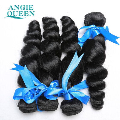 

Angie Queen Hair Peruvian Loose Wave Virgin Hair 4 Bundles Peruvian Virgin Hair Loose Curly Weave Human Hair Free Shipping