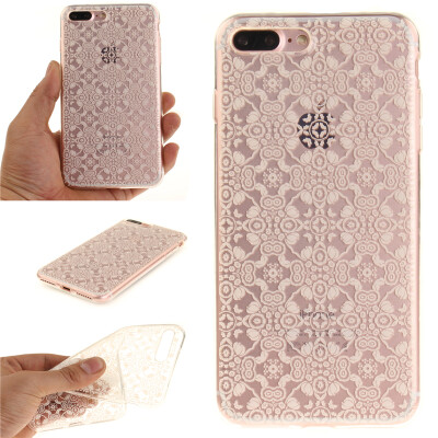 

Half white flowers Pattern Soft Thin TPU Rubber Silicone Gel Case Cover for IPHONE 7 Plus