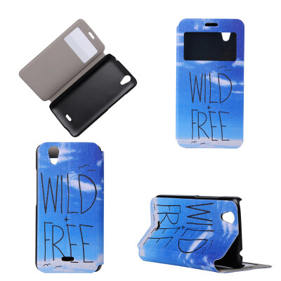 

Wild Free Design PU Leather Flip Cover Wallet Card Holder Case for Wiko Birdy