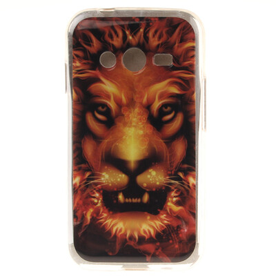 

Flame Lion Pattern Мягкий тонкий ТПУ Резиновая крышка силиконовый гель чехол для SAMSUNG Galaxy Ace 4 G313h