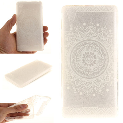 

White mandala Pattern Soft Thin TPU Rubber Silicone Gel Case Cover for Lenovo K3A6000