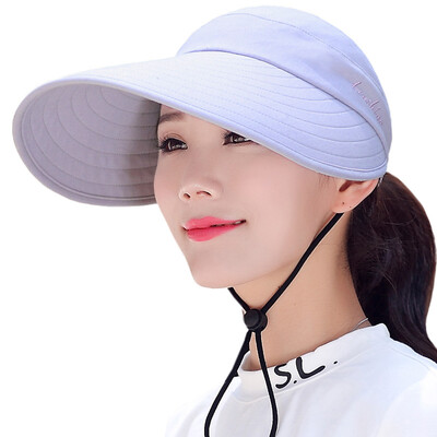 

Lan Shiyu M0210 empty top sun hat female summer big outdoor sunscreen sun hat riding foldable hat light gray