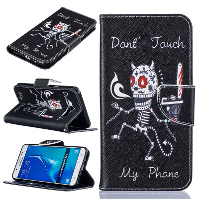 

Bone Design PU Leather Flip Cover Wallet Card Holder Case for SAMSUNG Galaxy J7 2016J710
