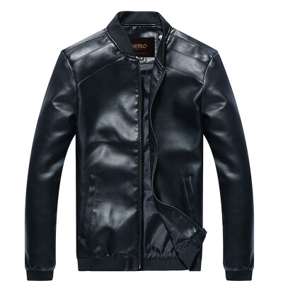 

CARTELO) leather men's business casual men's self-cultivation PU leather jacket jacket 17066KE8707 dark blue