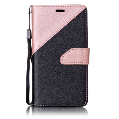 

Black + rose gold Design PU Leather Wallet Case Classic Flip Cover with Stand Function and Credit Card Slot for SAMSUNG Galaxy A3