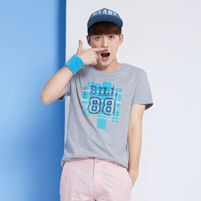 

Semir short body T-shirt short-sleeved T-shirt summer men's simple pattern printing leisure 19216001904 Chinese blue L