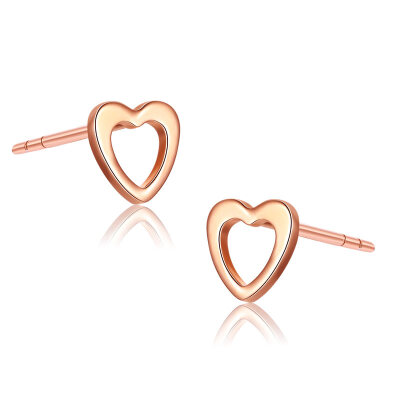 

(DEMONE) SE0308 18K gold rose gold love earrings color gold earrings to send his girlfriend fashion female models Korean version of the earrings to send his wife with ear