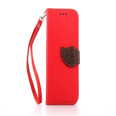 

Red Design PU Leather Flip Cover Wallet Card Holder Case for HTC One M8