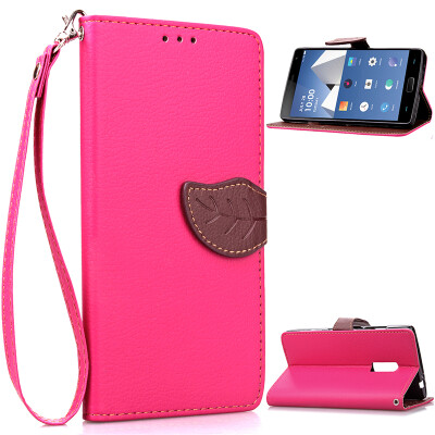 

Pink Design PU Leather Flip Cover Wallet Card Holder Case for One Plus Two