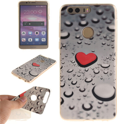 

Heart-shaped water droplets Pattern Soft Thin TPU Rubber Silicone Gel Case Cover for HUAWEI Honor 8