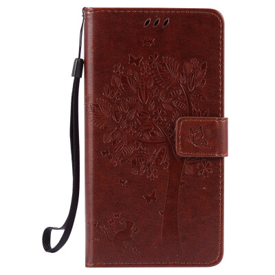 

Brown Tree Design PU Leather Flip Cover Wallet Card Holder Case for HTC 830