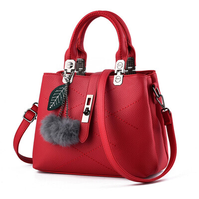 

Name of the summer MINGXIA ladies handbag Messenger bag shoulder bag European&American fashion three-layer hair ball handbags MZH3C wine red