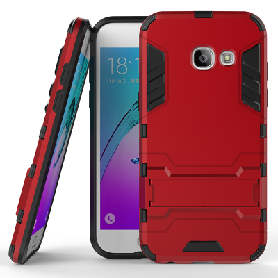 

Red Slim Robot Armor Kickstand Shockproof Hard Rugged Rubber Back Case For SAMSUNG GALAXY A3 2017/A320