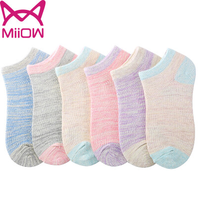 

Jingdong supermarket cat people MiiOW 6 pairs ladies socks female summer cotton fashion hit color stealth socks leisure sports socks socks