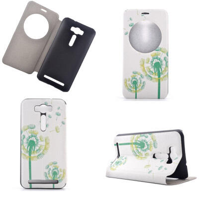 

Green Dandelion Design PU Leather Flip Cover Wallet Card Holder Case for Asus Zenfone 2 Laser ZE500KL