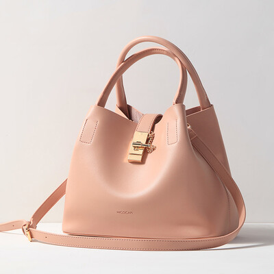 

MICOCAH Brand New Arrival Big Shoulder Bag With A Metal Lock Fashion Bags PU Leather 2 Pieces Solid Color Bucket Bags GN40002