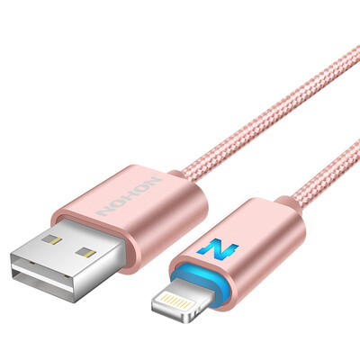 

Nexi Big N дышащий свет Apple 8/7/6 кабель для передачи данных 1 метр розовый мобильный телефон зарядное устройство шнур питания iPhone5 / 6s / 7 Plus / 8 / X / новый iPad Air Mini