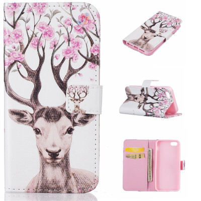 

Deer Design PU Leather Flip Cover Wallet Card Holder Case for IPHONE 55S5SE