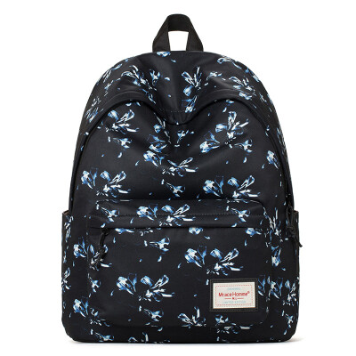 

Mr.ace Homme printed shoulder bag female backpack Korean version of the school wind big and middle school students universal package MR16C0435B black dark flowers