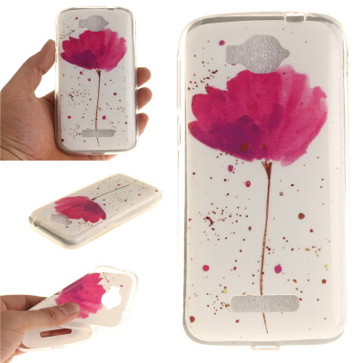 

Purple orchid Pattern Soft Thin TPU Rubber Silicone Gel Case Cover for Alcatel One Touch Pop C7