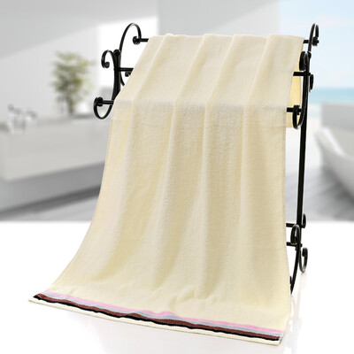 

Silk color cotton adult adult bath towel cotton absorbent soft and comfortable pink 70 * 140cm / bar horizontal strip series