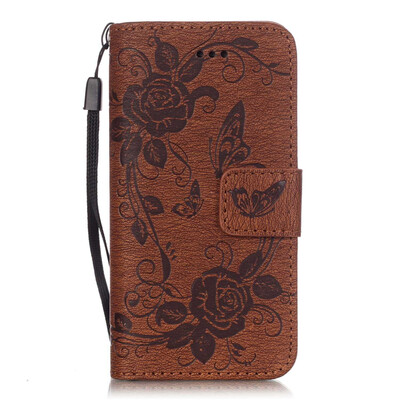 

Brown Butterfly Design PU Leather Flip Cover Wallet Card Holder Case for IPHONE 6