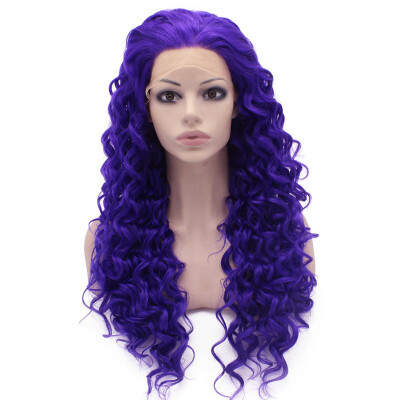 

Iwona Synthetic Hair Lace Front Long Curly Violet Purple Wig