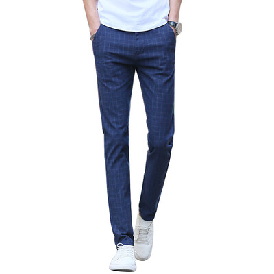 

(MSEK) вскользь кальсоны людей Англии решетка мода случайные брюки Slim Pants Мужской LXK70090 Cangqing 29