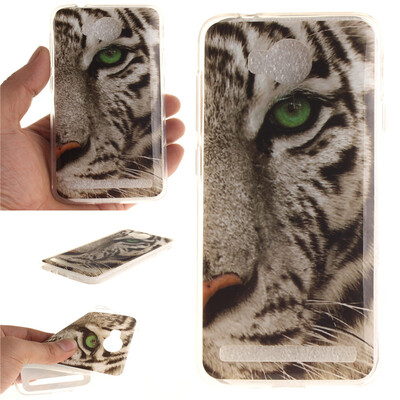 

White Tiger Pattern Soft Thin TPU Rubber Silicone Gel Case Cover for HUAWEI Y3 II