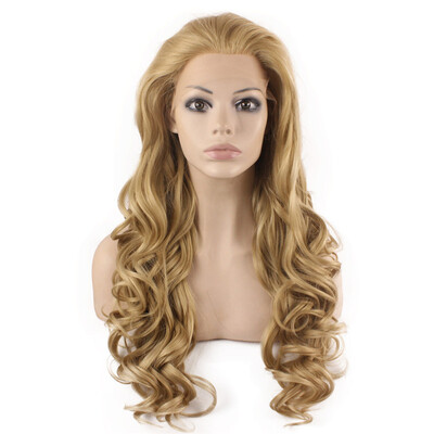 

Iwona Synthetic Hair Lace Front Long Wavy Ash Blonde Wig