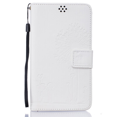 

White Lovers and Dandelion Style Embossing Classic Flip Cover with Stand Function and Credit Card Slot for LG Stylus LS770