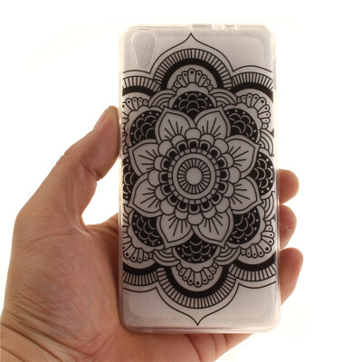 

Black sun flower Pattern Soft Thin TPU Rubber Silicone Gel Case Cover for Lenovo S850