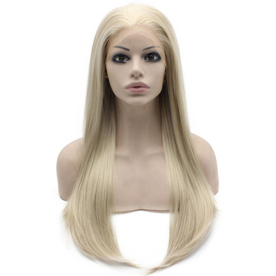 

Iwona Synthetic Hair Lace Front Long Stright Ash Blonde Wig