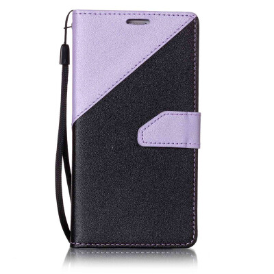 

Black + light purple Design PU Leather Wallet Case Classic Flip Cover with Stand Function and Credit Card Slot for Samsung Galaxy