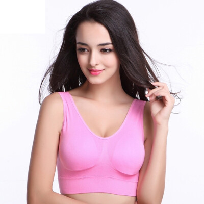 

Palando PLANDOO Seamless Scratch-Free Braless Braless Unlocked Braised Underwear Yoga Running Vest Pink