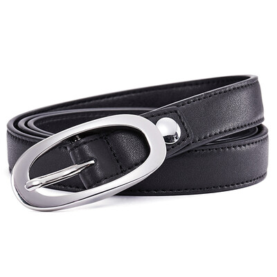 

NWAO (NAWO) ladies belt Korean version of the wild simple fashion buckle leather waist pants with thin N450041 black