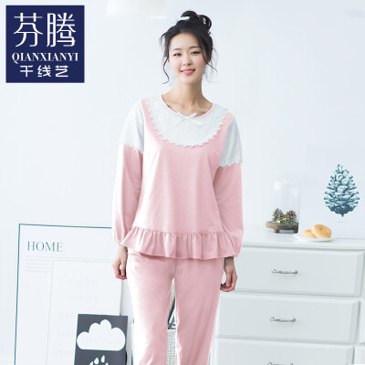 

Thousands of lines fall pajamas long sleeves home suit suit Q563122 pink