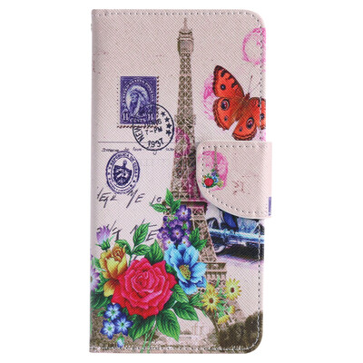

Butterfly Tower Design PU Leather Flip Cover Wallet Card Holder Case for SAMSUNG J7Prime