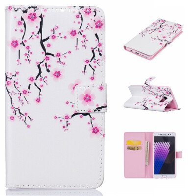 

Plum blossom Design PU Leather Flip Cover Wallet Card Holder Case for SAMSUNG Galaxy Note7