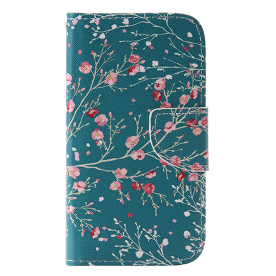 

Blue Apricot Tree Design PU Leather Flip Cover Wallet Card Holder Case for SAMSUNG J120 J12016