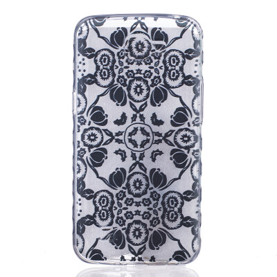 

Black flowers Pattern Soft Thin TPU Rubber Silicone Gel Case Cover for LG K4