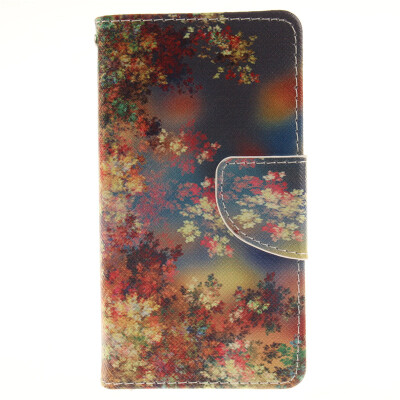 

Colorful flowers Design PU Leather Flip Cover Wallet Card Holder Case for Wiko Sunset2