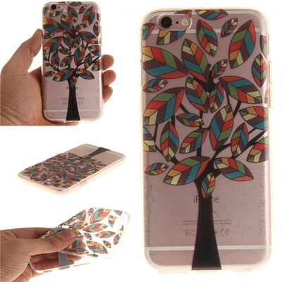 

Colorful tree Pattern Soft Thin TPU Rubber Silicone Gel Case Cover for IPHONE 66S